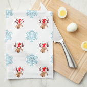 Serviette de cuisine de rennes de père Noël (Quart Plié)