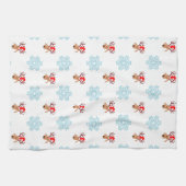 Serviette de cuisine de rennes de père Noël (Horizontal)