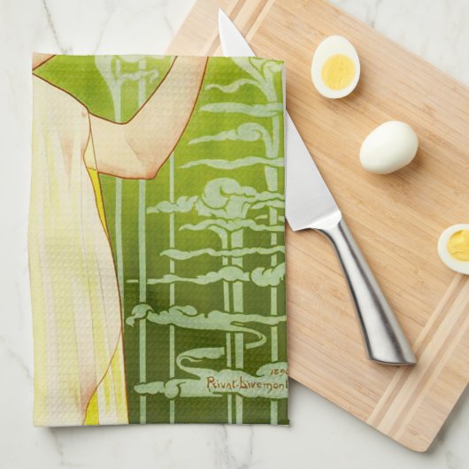 Serviette de cuisine de Robette d'absinthe (Quart Plié)