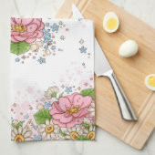 Serviette de cuisine de rose de thé (rose) (Quart Plié)