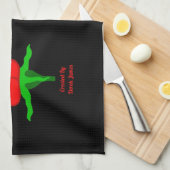 Serviette de cuisine de rose rouge je t'aime (Quart Plié)