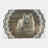 Serviette de cuisine de Samoyed (Horizontal)