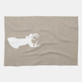 Serviette de cuisine de silhouette de cerfs (Horizontal)
