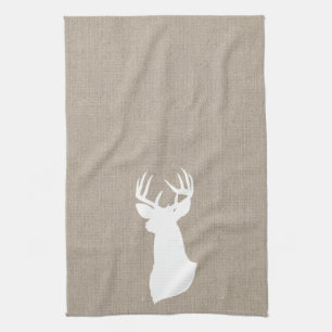 Serviette de cuisine de silhouette de cerfs