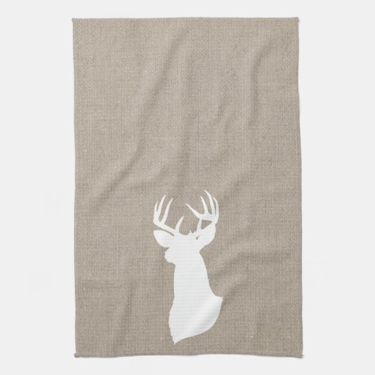 Serviette de cuisine de silhouette de cerfs (Vertical)
