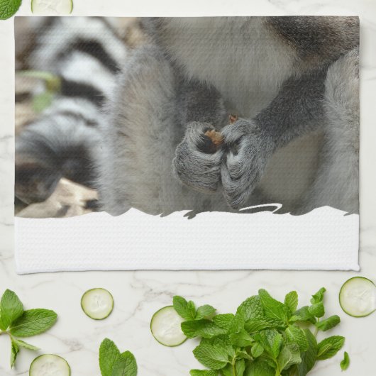 Serviette de cuisine de singe de lémur (Plié)