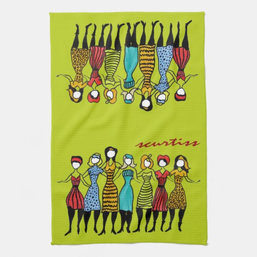 Serviette de cuisine de soeurs (Vertical)
