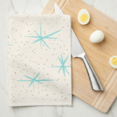 Serviette de cuisine de Starbursts de turquoise (Quart Plié)