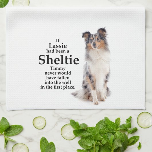 Serviette de cuisine de Timmy's Blue Merle Sheltie (Plié)