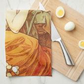 Serviette de cuisine de topaze d'Alphonse Mucha (Quart Plié)
