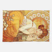 Serviette de cuisine de topaze d'Alphonse Mucha (Horizontal)