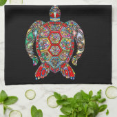 serviette de cuisine de tortue de mer (Plié)