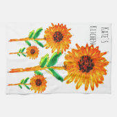 Serviette de cuisine de tournesol mignonne et colo (Horizontal)
