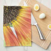 Serviette de cuisine de tournesol orange (Quart Plié)