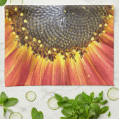 Serviette de cuisine de tournesol rouge et jaune (Plié)