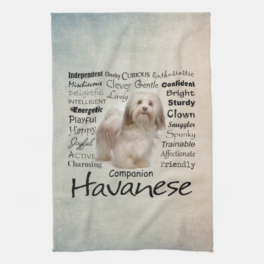 Serviette de cuisine de traits de Havanese (Vertical)