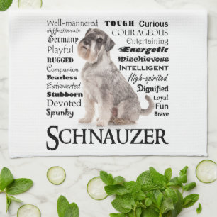 Serviette de cuisine de traits de Schnauzer