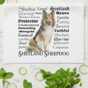 Serviette de cuisine de traits de Sheltie