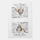 Serviette de cuisine de traits de Shih Tzu (Vertical)