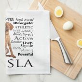 Serviette de cuisine de traits de Vizsla (Quart Plié)