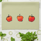 Serviette de cuisine de trois pommes (Plié)