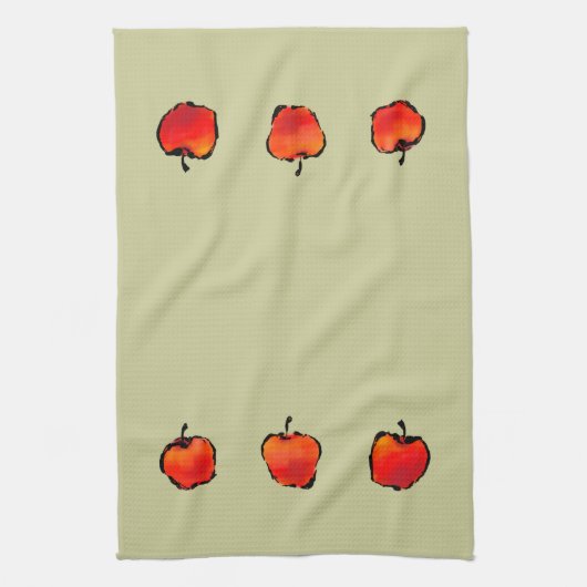 Serviette de cuisine de trois pommes (Vertical)