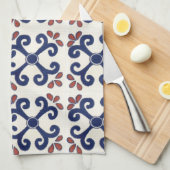 Serviette de cuisine de tuile de Talavera dans (Quart Plié)