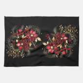 Serviette de cuisine de vacances à fleurs décorati (Horizontal)