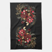 Serviette de cuisine de vacances à fleurs décorati (Vertical)
