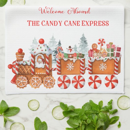 Serviette de cuisine de vacances candy cane expres (Plié)