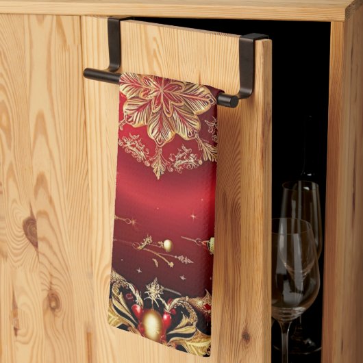 Serviette de cuisine de vacances ornements décorat (Pliage en tiers)