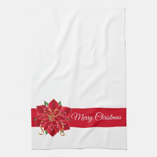 Serviette de cuisine de vacances Poinsettia (Vertical)