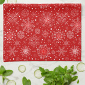 Serviette de cuisine de vacances-Snowflakes Servie (Plié)
