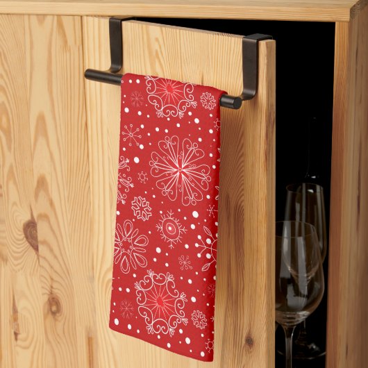 Serviette de cuisine de vacances-Snowflakes Servie (Pliage en tiers)