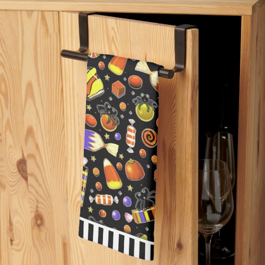 Serviette de cuisine décoration Halloween (Pliage en tiers)