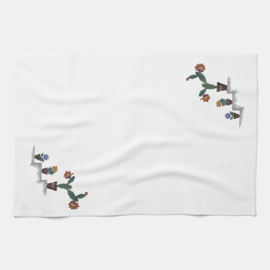 Serviette de cuisine décorée de cactus (Horizontal)