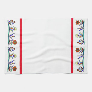 Serviette de cuisine décorée de fleurs de prairi