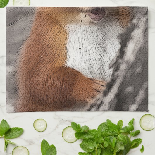 Serviette de cuisine d'écureuil (Plié)
