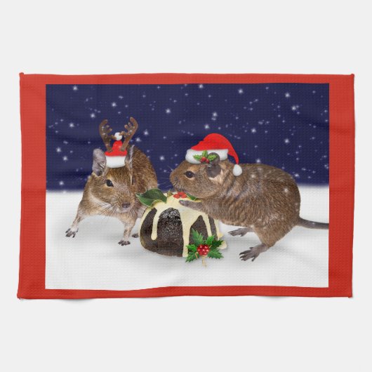 Serviette de cuisine Degus Festive (Horizontal)
