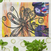 Serviette de cuisine d'éléphants d'Asie (Plié)