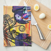 Serviette de cuisine d'éléphants d'Asie (Quart Plié)