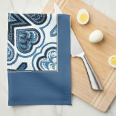 Serviette de cuisine Delft Blue Hearts (Quart Plié)
