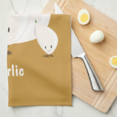 Serviette de cuisine des caractères | d'ail et de (Quart Plié)