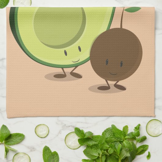 Serviette de cuisine des caractères | d'avocat (Plié)