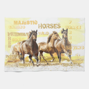 Serviette de cuisine des chevaux majestueux
