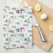 Serviette de cuisine des neigeurs de Noël (Quart Plié)