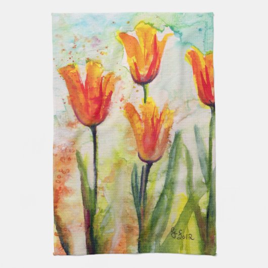 Serviette de cuisine des Tulipes Spring (Vertical)