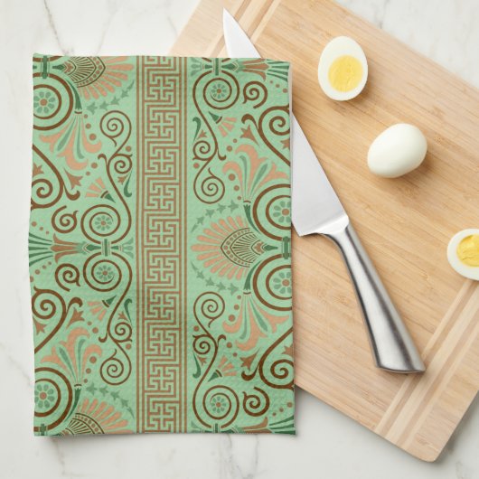 Serviette de cuisine design grecque (Quart Plié)