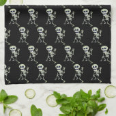 Serviette de cuisine d'Halloween squelette (Plié)