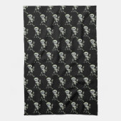 Serviette de cuisine d'Halloween squelette (Vertical)